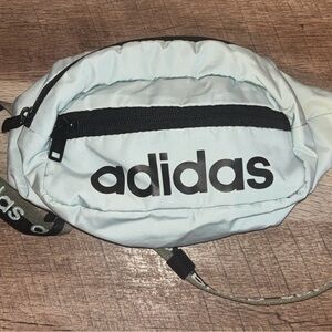 Adidas White and Black Waist Bag